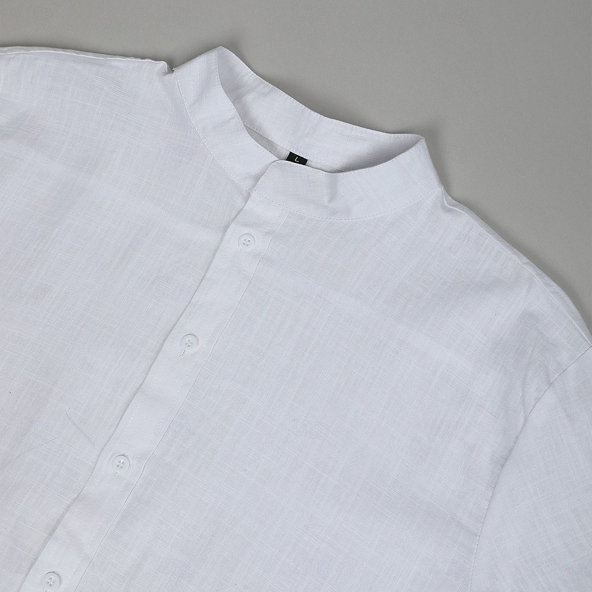 Per uomo Camicia Camicia di lino Camicia con colletto alla coreana Camicia Estiva Abbigliamento da spiaggia Camicia con Bottoni Semplice Vacanza Crociera Nero Bianco Arancione Grigio Manica Corta del 2025 a $20.99 –P3