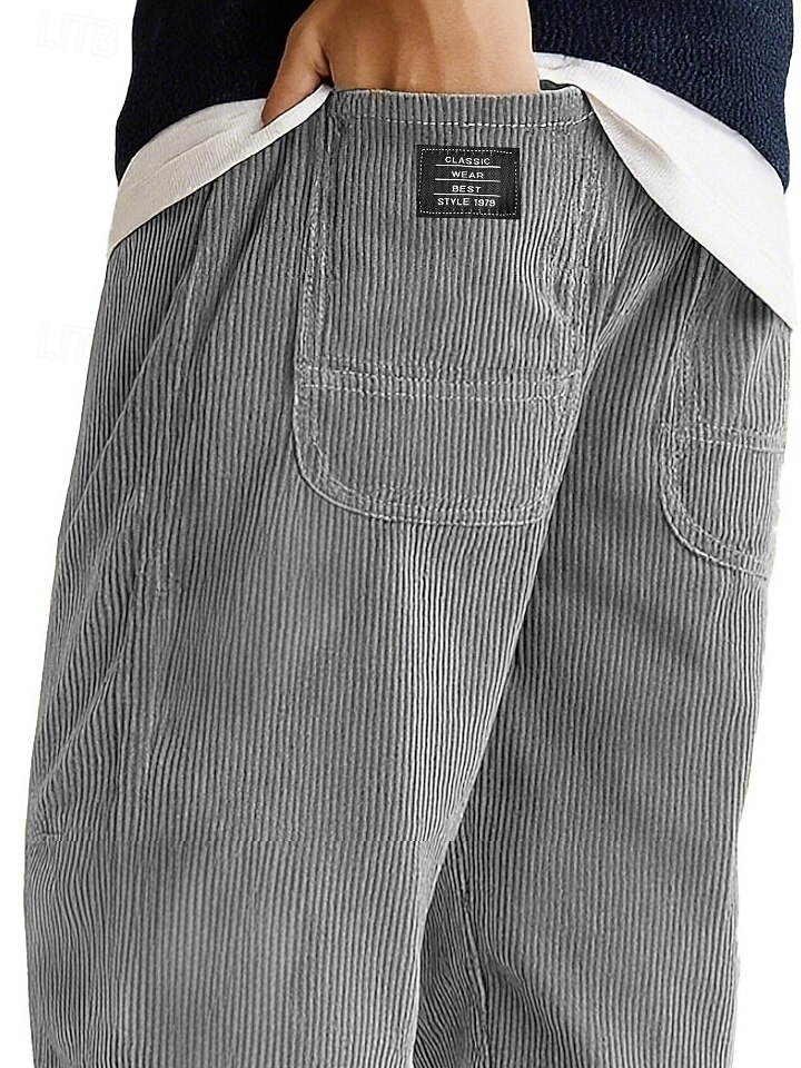 Per uomo Pantaloni da tuta Pantaloni Pantaloni in velluto a coste Pantaloni casual Coulisse Elastico in vita Gamba Dritta Tinta unica Semplice Traspirante Lunghezza intera Casuale Quotidiano Uscire del 2026 a $25.99 –P2