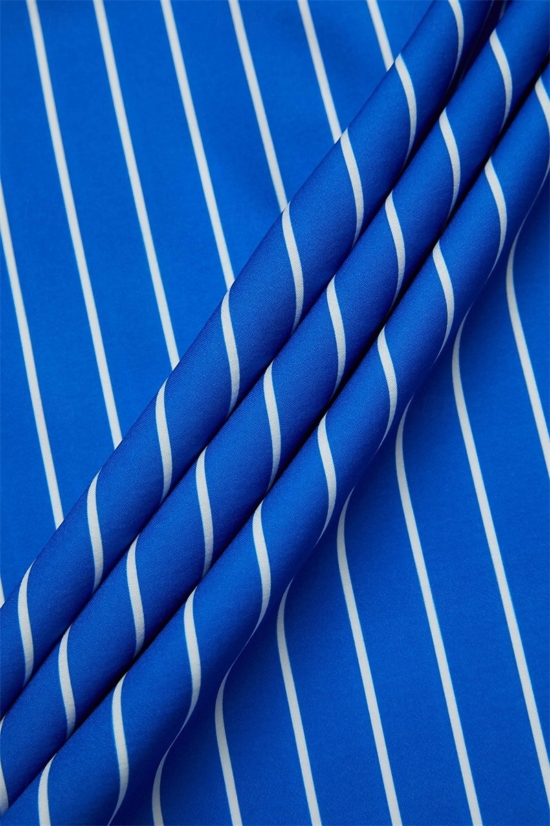 chemise homme chemise boutonnée chemise décontractée chemise d'été rose bleu vert manches longues rayures revers vacances hawaïennes boutonné vêtements vêtements mode décontracté confortable de 2025 ? $12.99 –P2