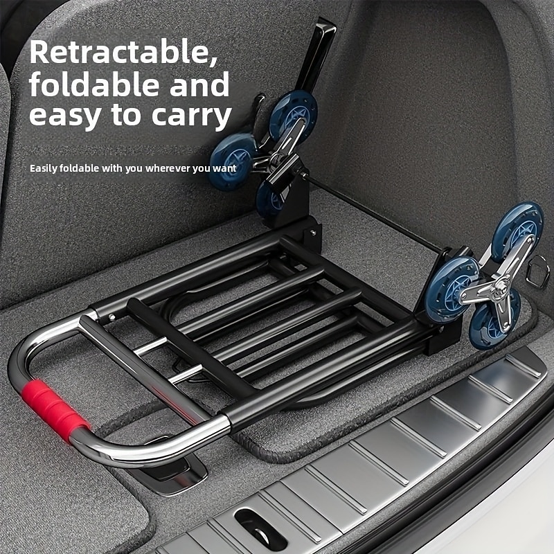 Прочная складная ручная тележка - переносная конструкция для подъема по лестнице с треугольными колесами, регулируемой ручкой, удобное хранение &транспорт для подъема и спуска по лестнице, идеально 2025 - $61.99 –P7