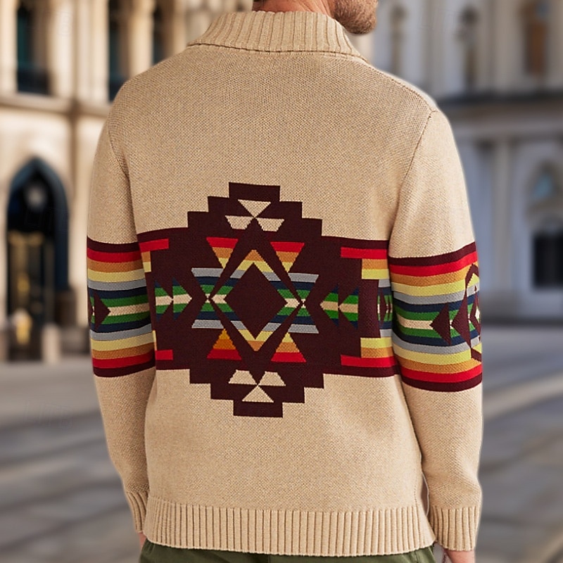 رجالي سترة من صوف محبوك سترة قصيرة سترة متماسكة مضلع متماسكة قمصان عادية جيب Buttons شريط Lapel موضة كلاسيكي عطلة مناسب للبس اليومي ملابس الخريف الشتاء كاكي M L XL 2025 - $45.99 –P5