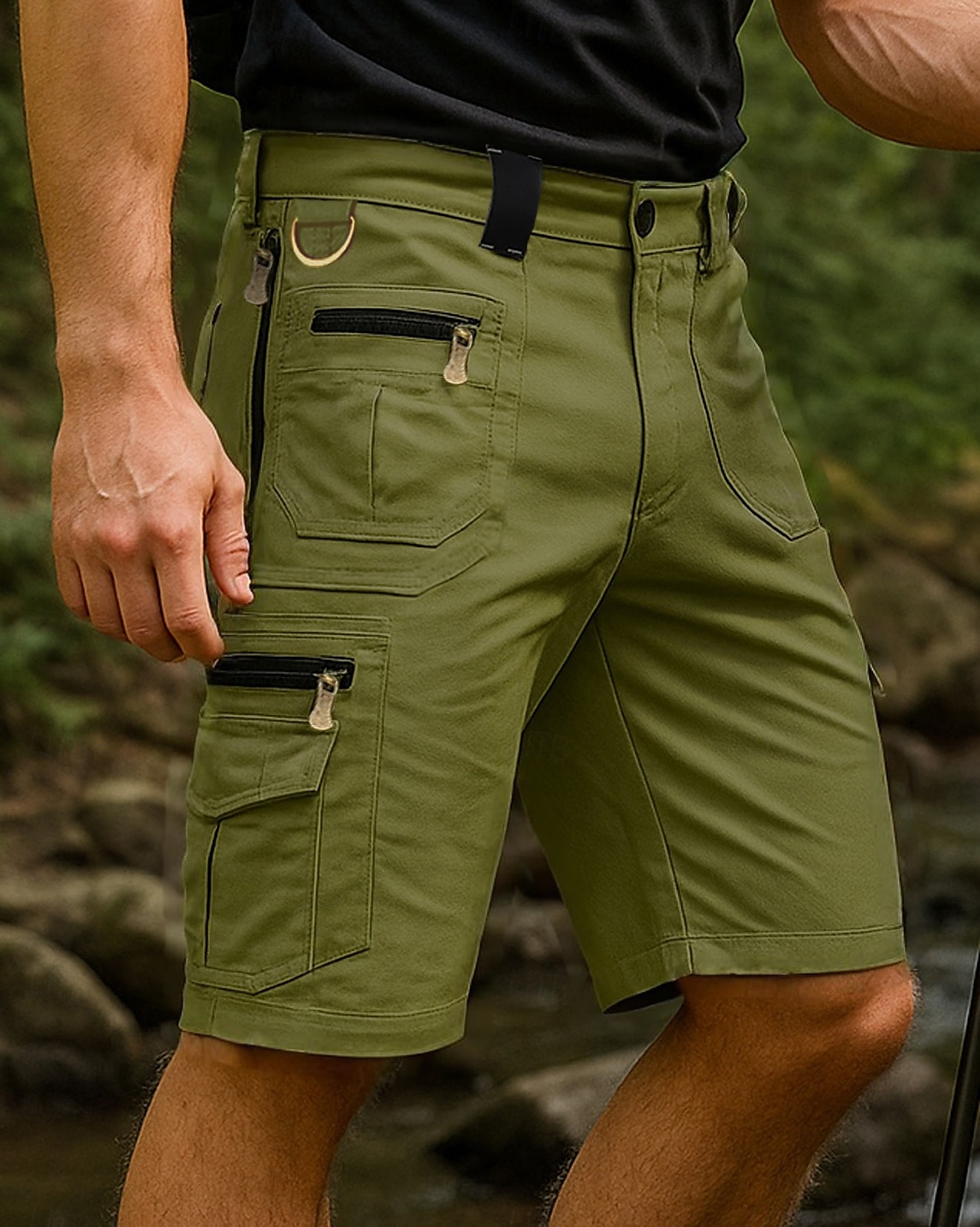 Homens Bermuda Cargo Shorts de caminhada shorts esportivos Verão Ao ar livre Normal Leve Respirável Calças Capri Bolsos Preto Verde Tropa Algodão Tênis Golfe Corrida S M L XL XXL de 2026 por $32.99 –P7