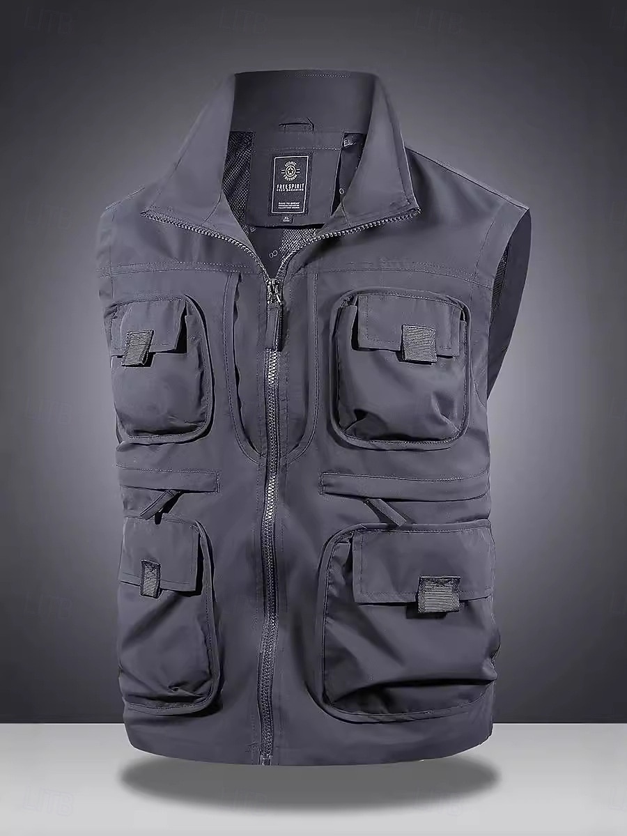 Per uomo Gilet da esterno Giacca Tattica Sport all'Aperto Casuale Per la pesca Campeggio & Escursionismo Attivo Primavera Autunno Multi-tasche Multistrato Poliestere Tattico Cerniera Collo alla del 2026 a $42.99 –P3