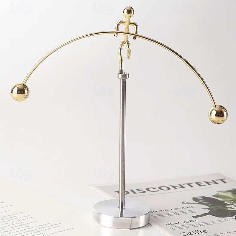 Stalowa rzeźba równoważąca, zabawka do balansowania, sztuka kinetyczna, zabawka do balansowania, nauka dekompresyjna, psychologia, dekoracja biura domowego, zabawka na biurko 2026 - $11.27 –P7