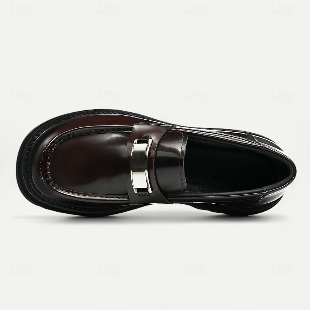 Мужские коричневые кожаные пенни-лоферы с металлической пряжкой – классические туфли для деловых встреч, официальных мероприятий и офиса. 2025 - $109.99 –P5