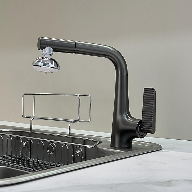 Robinet de cuisine - Poignée unique à un trou Électroplaqué / Finitions peintes Extractible / Rétractable / Bec Standard Ensemble central Moderne Contemporain Kitchen Taps de 2025 ? $145.99 –P7