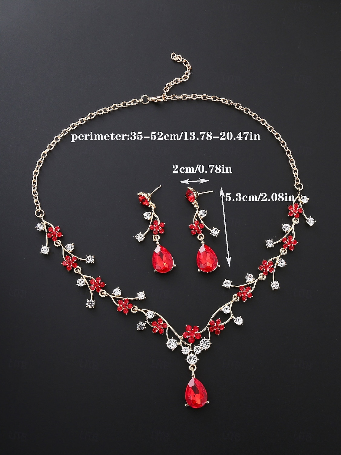 שרשרת ועגילים פרחוניים בגוון זהב לנשים משובצים בקריסטלים סגולים וצלולים, תכשיטים אלגנטיים למסיבות ואירועים מיוחדים 2026 - $11.99 –P1