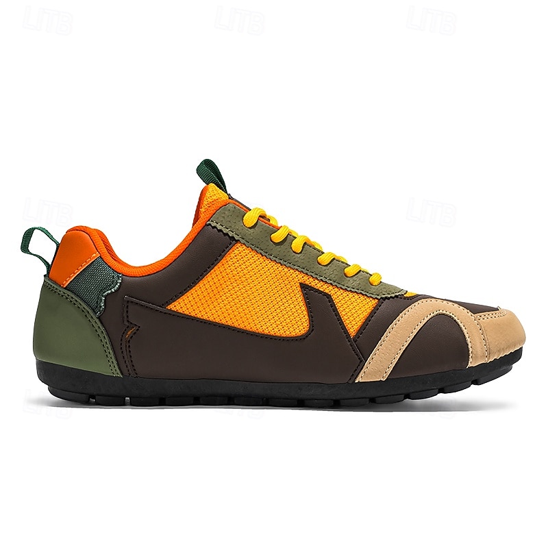 2026年 メンズのグリーンとイエローのメッシュスニーカー - ウォーキング、旅行、ストリートスタイルに最適なカラーブロックの通気性のあるカジュアルスポーツシューズ  コレクション – $34.99 –P6