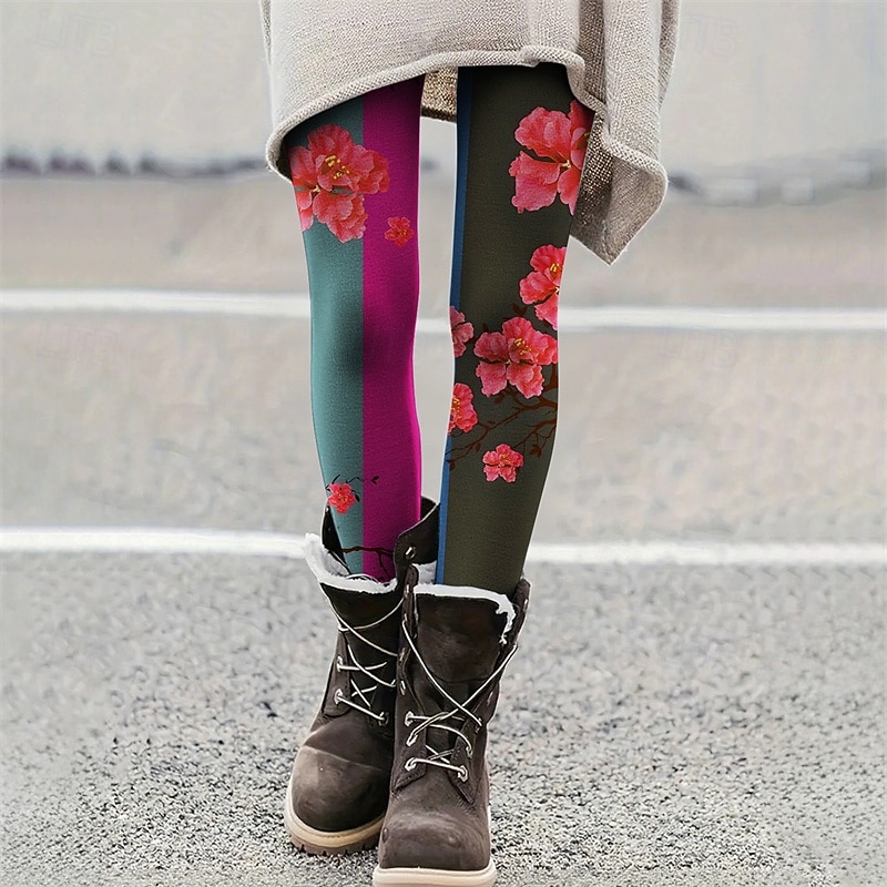 Per donna Pantaloni Leggings Leggings comodi Streetwear Casual Lunghezza intera Vita Alta Floreale Elastico in vita Stampato Traspirabilità Confortevole Elasticizzato Vacanza Streetwear Abbigliamento del 2025 a $17.99 –P1