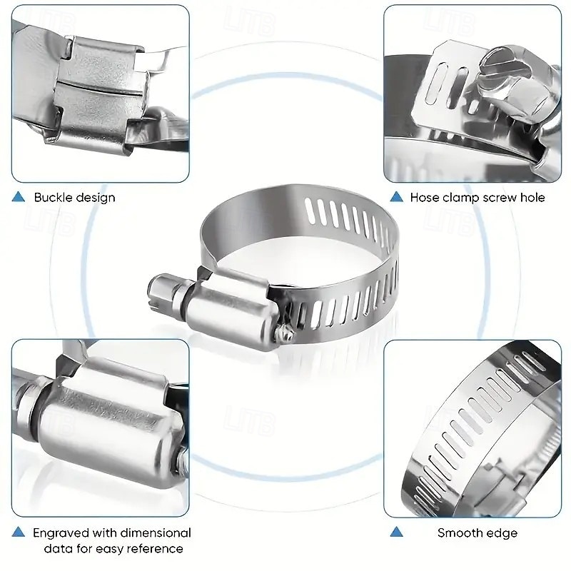 20 morsetti per tubi a vite senza fine in acciaio inossidabile – regolabili da 1/4" a 1-1/8" (6-29 mm), fascette metalliche resistenti per tubi flessibili del radiatore, tubi e linee del carburante del 2025 a $12.99 –P9
