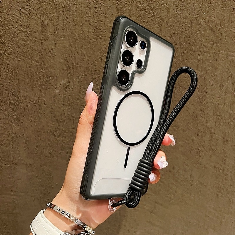 2025年 電話 ケース 用途 サムスンのギャラクシー S25 Ultra Plus S25エッジ S24 Plus バックカバー ストラップ付き ワイヤレス充電をサポート 耐衝撃 レトロ風 TPU アクリル コレクション – $15.99 –P5