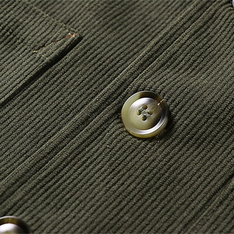 Herren Cordweste Weste Gilet Urlaub Party Geschäft Mode Lässig Frühling Herbst Tasche Knöpfe Polyester Bequem Einfach Einreihig Ein-Knopf V Ausschnitt Normale Passform Schwarz Grün Kaffee Weste 2025 - $38.99 –P6
