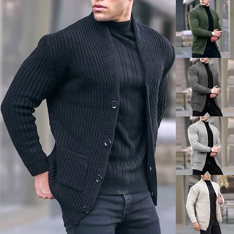 Herren Pullover Kleid Pullover Strickjacke Strickpullover Gerippt Stricken Normale Oberteile Gestrickt Gerippt Einfach Kragenlos Mode Schals Lässig Alltagskleidung Bekleidung Herbst Winter Wei 2025 - $44.99 –P1
