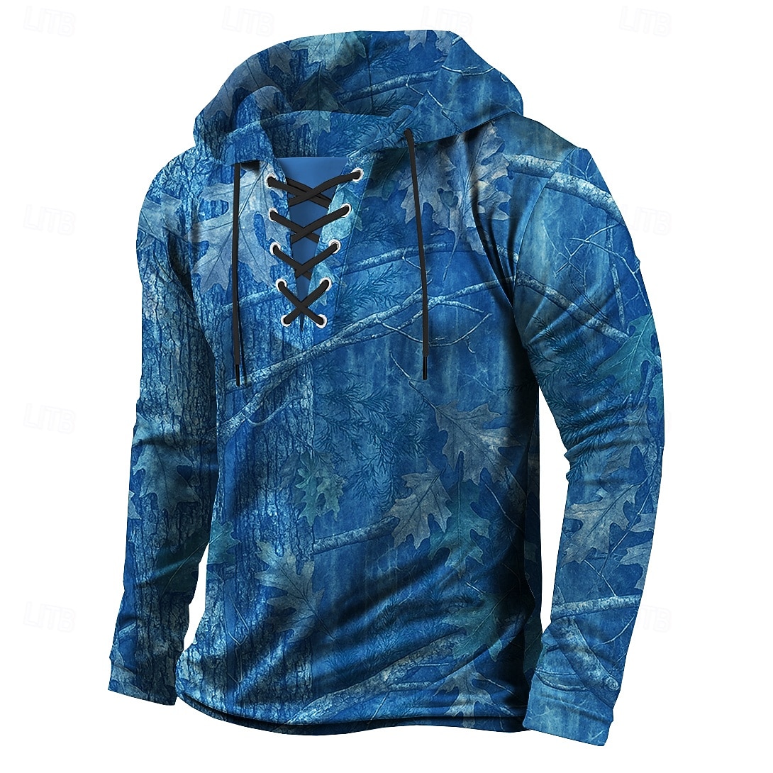 Homme Camouflage Sweat à capuche Sweatshirt Classique Militaire À capuche Extérieur Chasse Bleu Vert Cordon de serrage Automne Hiver Designer de 2025 ? $26.99 –P4