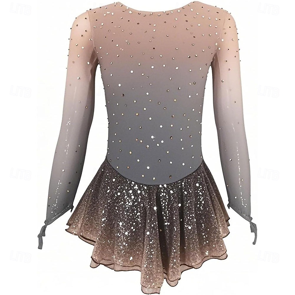 uniforme de patinação artística rosa para meninas para performance e competição de 2026 por $239.39 –P9