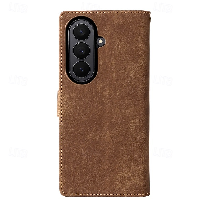 Phone Case For Samsung Galaxy Z Fold 7 Z Fold 6 Z Fold 5 Z Fold 4 Back Cover with Lanyard Kickstand Card Slot Retro TPU PU Leather 2025 - $11.99 –P8
