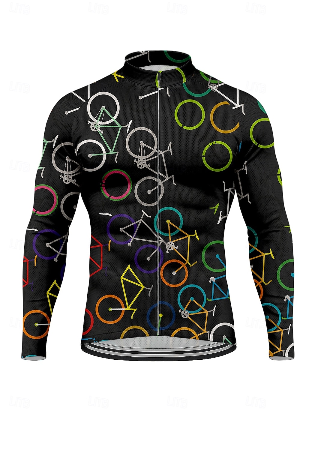 Hombre Tops Maillot de Ciclismo Graphic Geométrico Bicicleta Manga Larga Bicicleta Maillot Camiseta con 3 bolsillos traseros Sol Protección Solar Filtro Solar Secado rápido Deportes Negro Ropa 2025 - $34.99 –P1