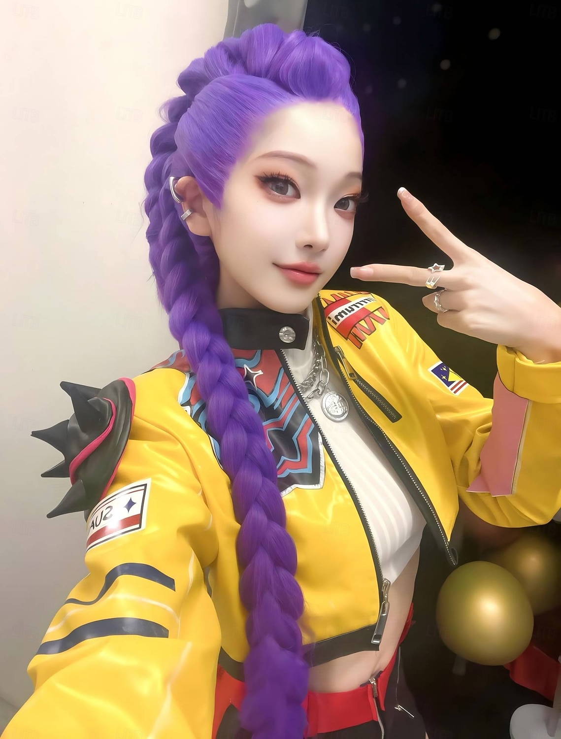 Korejská idol inspirovaná popová hvězda cosplay paruka anime kostým paruky dlouhé rovné vlasy pro ženy dívky halloweenské doplňky rekvizity 2025 - $19.99 –P2