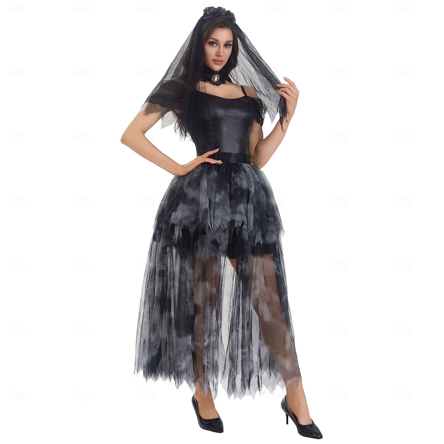 Strašidelná nevěsta Čert předvečer Všech svatých Šaty Úbory cosplay Dospělé Dámské předvečer Všech svatých Výkon Párty Podium Jednoduché Halloweenské kostýmy Oblékněte se 2025 - $49.99 –P2