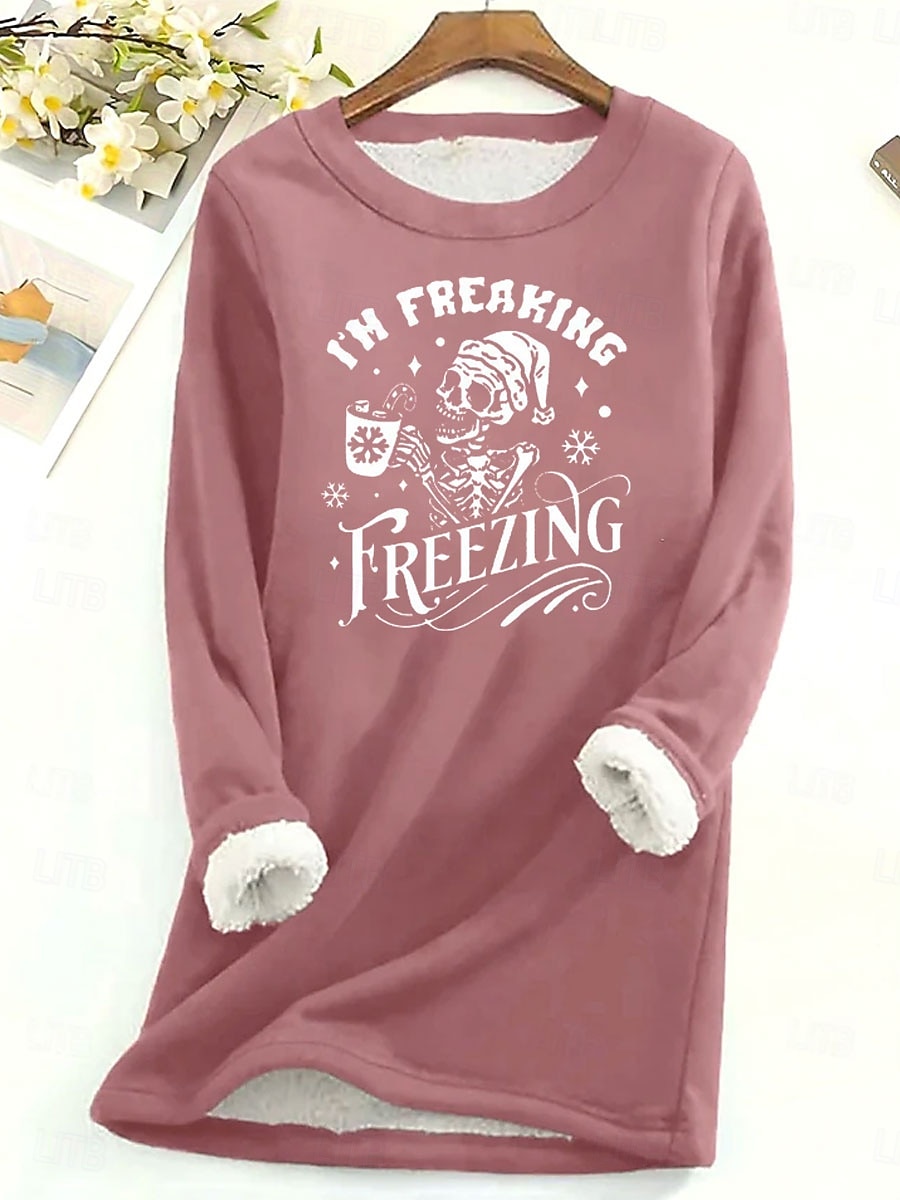 Femmes Sweatshirt Pull Graphique Lettre Chaud Occasionnel Flou manche longue Col ras du cou Col rond Hauts Réguliers Rue Occasionnel Rose Claire Noir Gris foncé Bleu Printemps Automne Hiver de 2025 ? $23.99 –P2