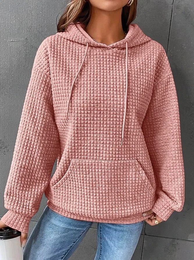 Per donna Felpa con cappuccio Casual Comodo Manica Lunga Con Cappuccio Top Regolari Casuale Tasca Frontale Marrone rossastro Nero Bianco Giallo Rosa Autunno Inverno del 2025 a $25.99 –P10