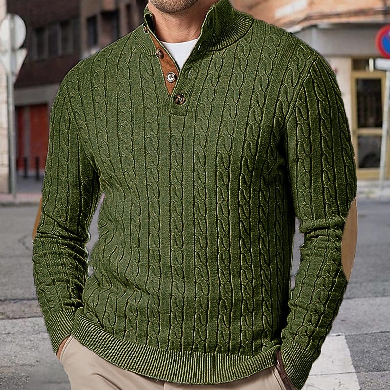 Herren Pullover Strickpullover Gerippt Stricken Normale Oberteile Knöpfe Gestrickt Einfach Henley Mode Basic Urlaub Alltagskleidung Bekleidung Herbst Winter Schwarz Weiß M L XL 2026 - $44.99 –P7
