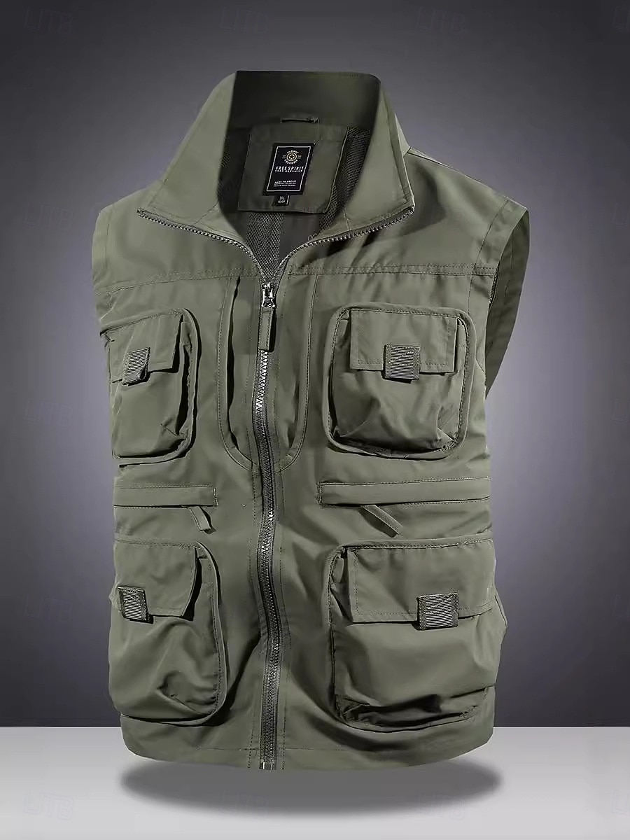 Per uomo Gilet da esterno Giacca Tattica Sport all'Aperto Casuale Per la pesca Campeggio & Escursionismo Attivo Primavera Autunno Multi-tasche Multistrato Poliestere Tattico Cerniera Collo alla del 2026 a $42.99 –P7