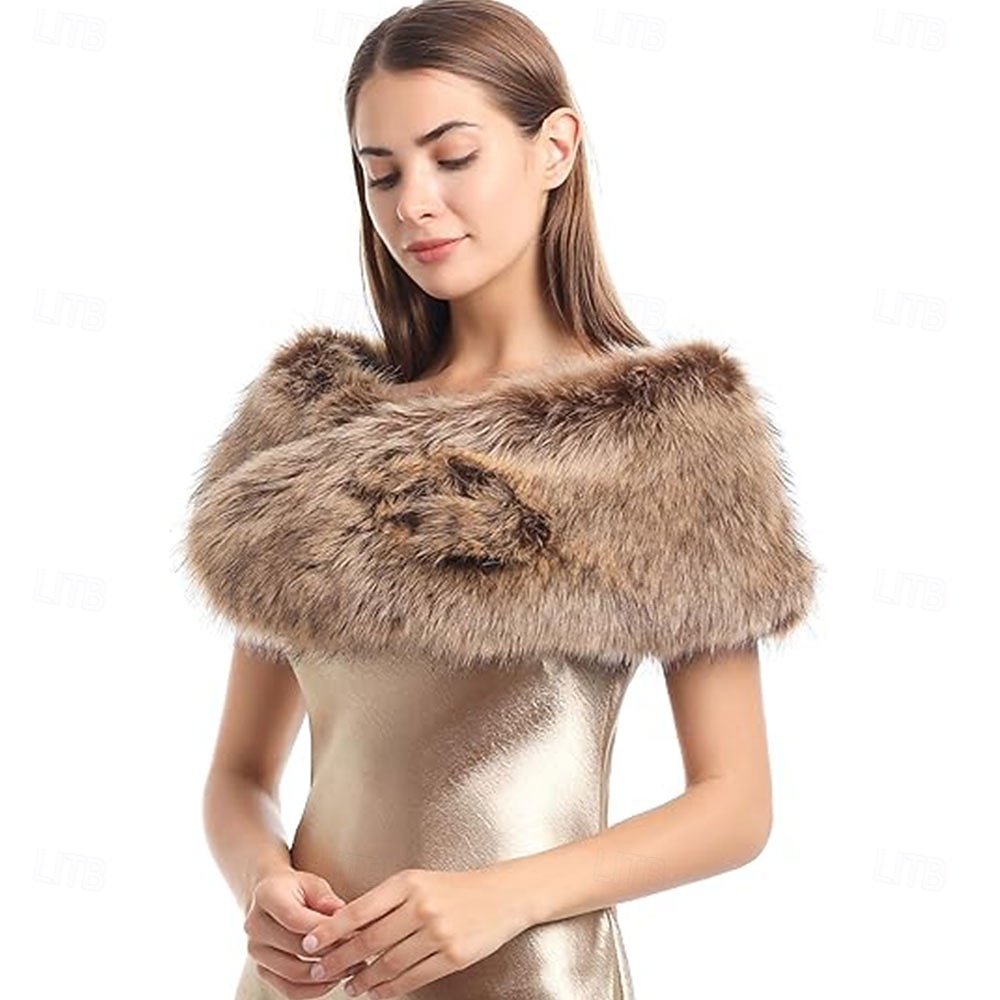 szalik-otulacz na szyję z kołnierzem ze sztucznego futra dla kobiet 2026 - $14.99 –P1