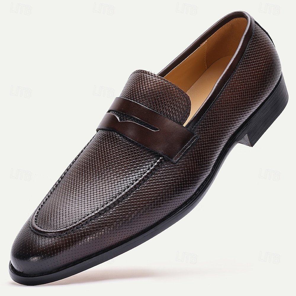 Homens Sapatos sociais Sapatos de vestir Mocassins Clássicos Caminhada Casual Couro Confortável Antiderrapante Mocassim Café de 2026 por $99.99 –P1
