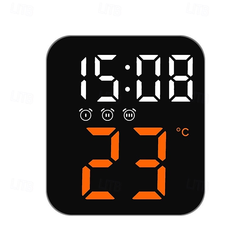 Relógio de parede digital LED com display de temperatura e tempo, despertador de mesa com brilho ajustável, decoração para casa e mesa, relógio eletrônico de 2025 por $16.99 –P2