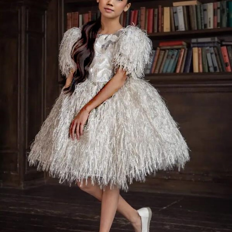 Kinder Mädchen Partykleid Einfarbig Kurzarm Leistung Netz Prinzessin Süß Netzstoff Knöchellang Etui-Kleid Tüllkleid Sommer Frühling Herbst Kinder Schwarz Weiß Rosa 2025 - $100.99 –P9