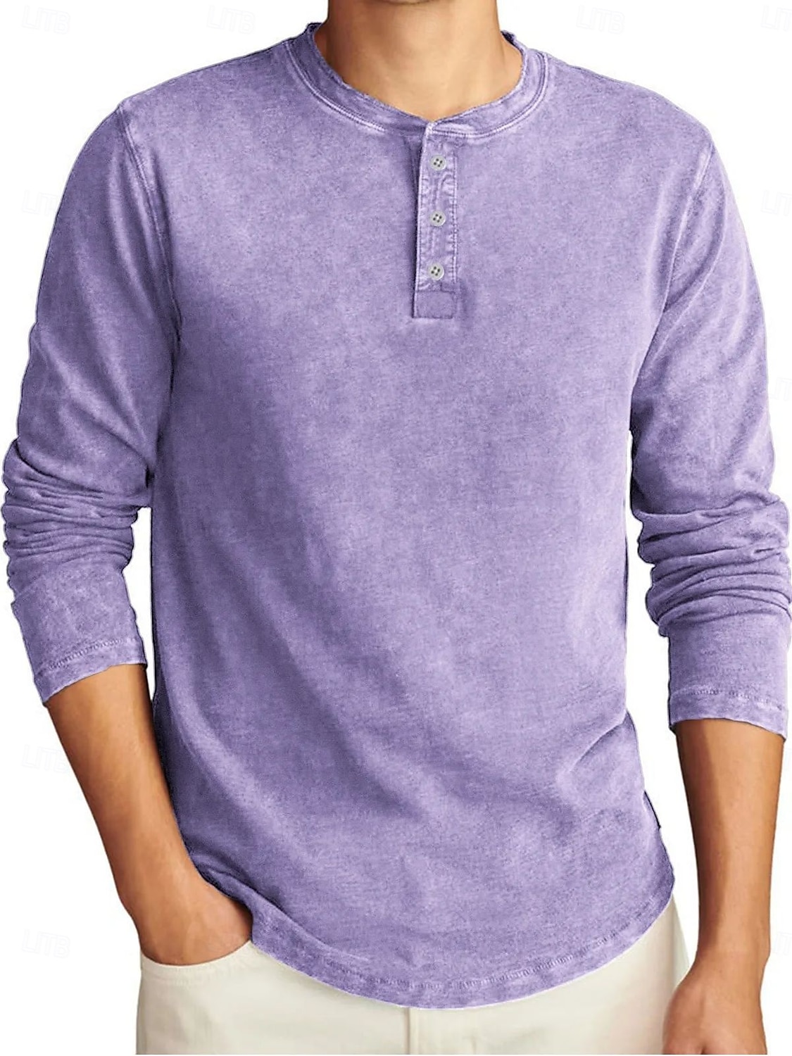 Herren Henley Hemd T-Shirt Langarmshirt Langarm Henley Herbst Winter Retro Mode Designer Nostalgisch Mode Jahrgang Urlaub Straße Ausgehen Marineblau Schwarz Hellgrün Top T-Shirt für Herren 2025 - $29.99 –P11