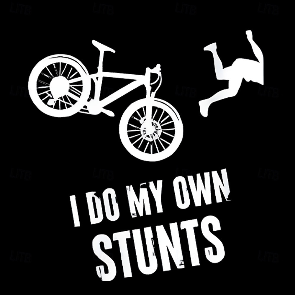 Мужская футболка с коротким рукавом забавная графика велосипедного цикла 'Я делаю свои собственные трюки' 2025 - $17.99 –P2