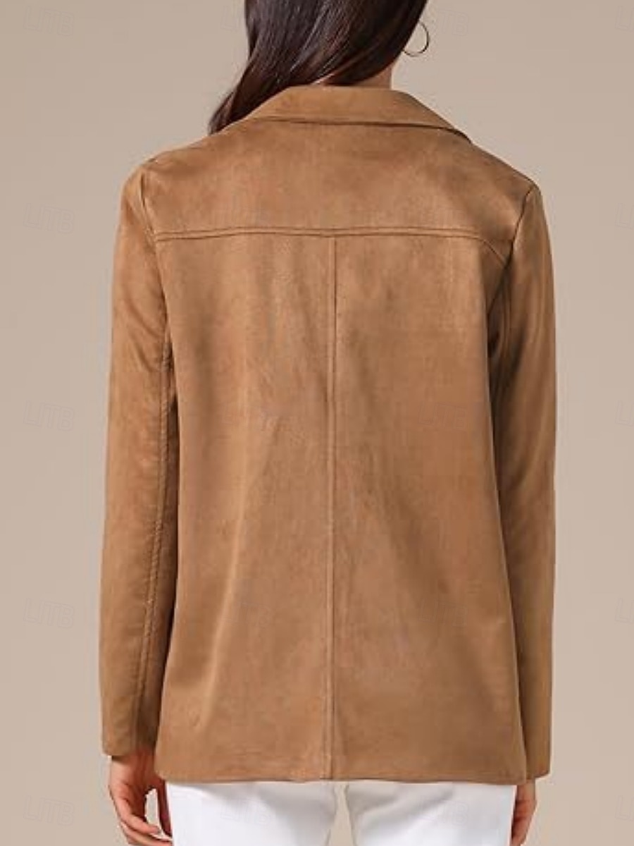 Femmes Veste Décontractée Confortable Respirant Boutons ancien Occasionnel Uni Vacances Rue Occasionnel Tenue quotidienne Simple Boutonnage Régulier Col Rabattu Coupe régulière manche longue de 2025 ? $33.99 –P2