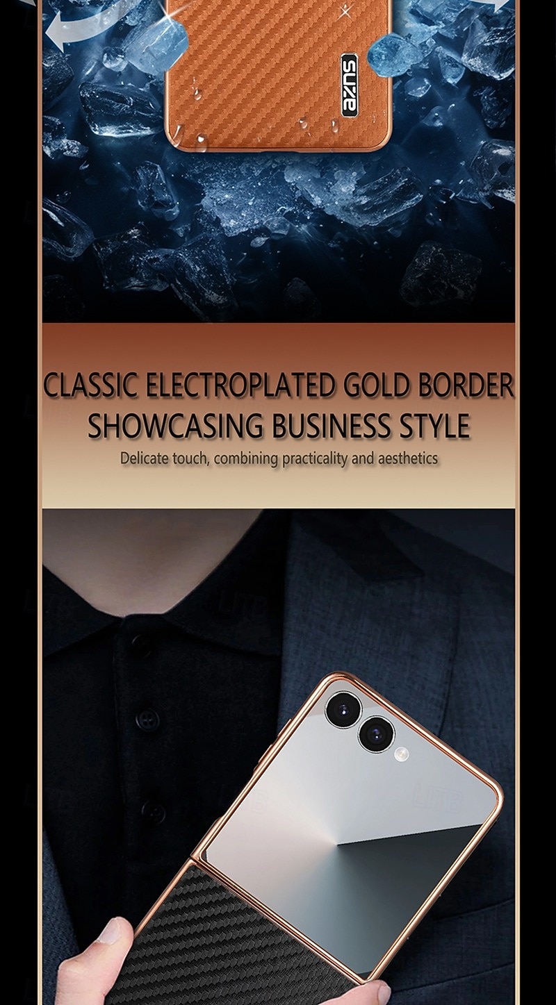 телефон Кейс для Назначение SSamsung Galaxy Z-флип 7 Z-флип 6 Z Flip 5 Z Flip 4 Кейс на заднюю панель Защита от удара Ретро ТПУ Кожа PU 2026 - $14.99 –P7