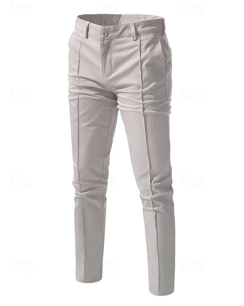 Per uomo Pantaloni Chinos Pantaloni plissettati Tasca Bottoni Semplice Comodità Formale Feste Lavoro Moda Stile Classico Nero Vino Micro-elastico del 2025 a $26.99 –P15