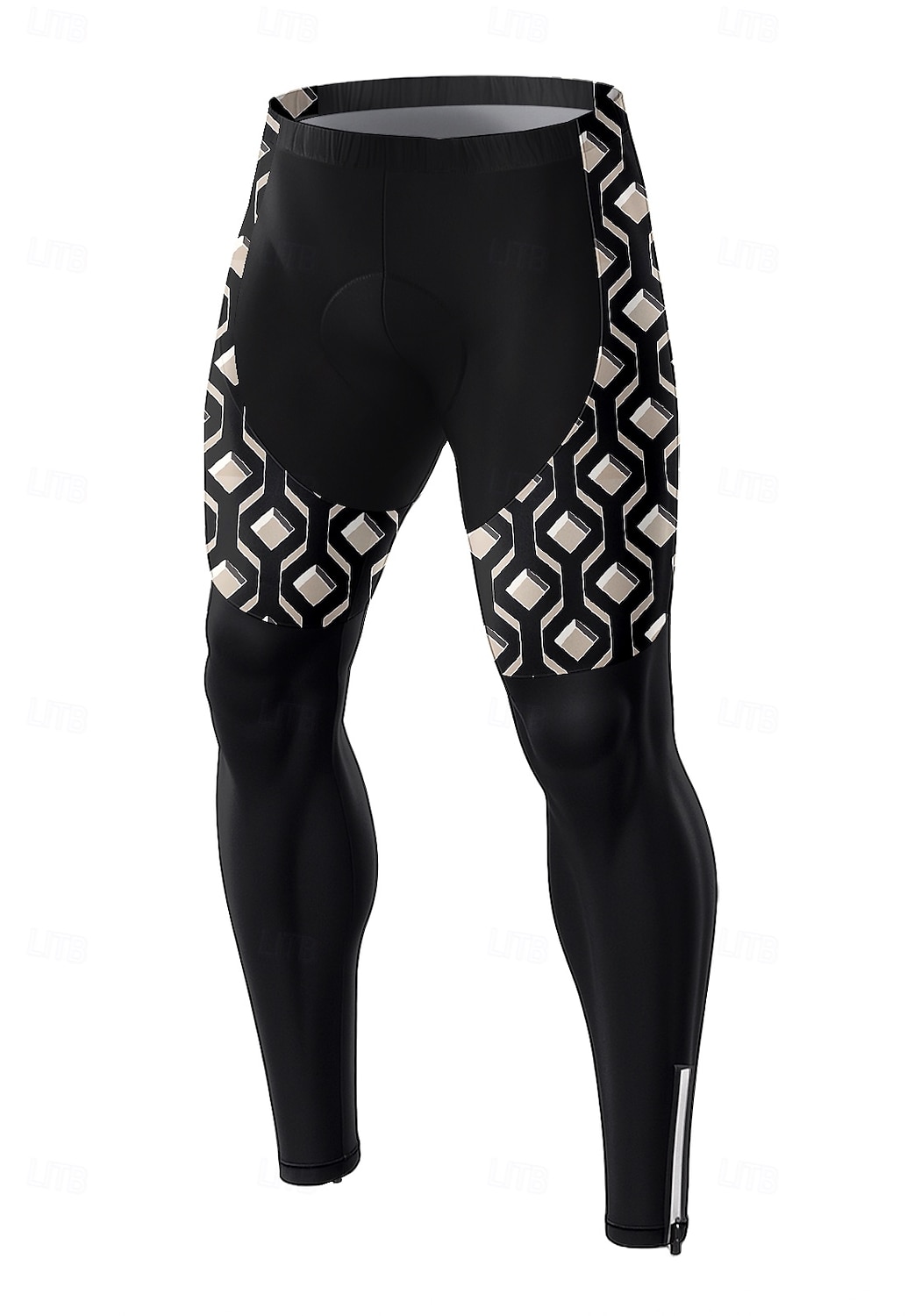 Homens Gráfico Geométrica Calças de bicicleta Moto Meia-calça Calças Fino Esportes Resistente a UV Tapete 3D Secagem Rápida Tiras Refletoras Preto Roupa Roupa de Ciclismo de 2026 por $31.99 –P1