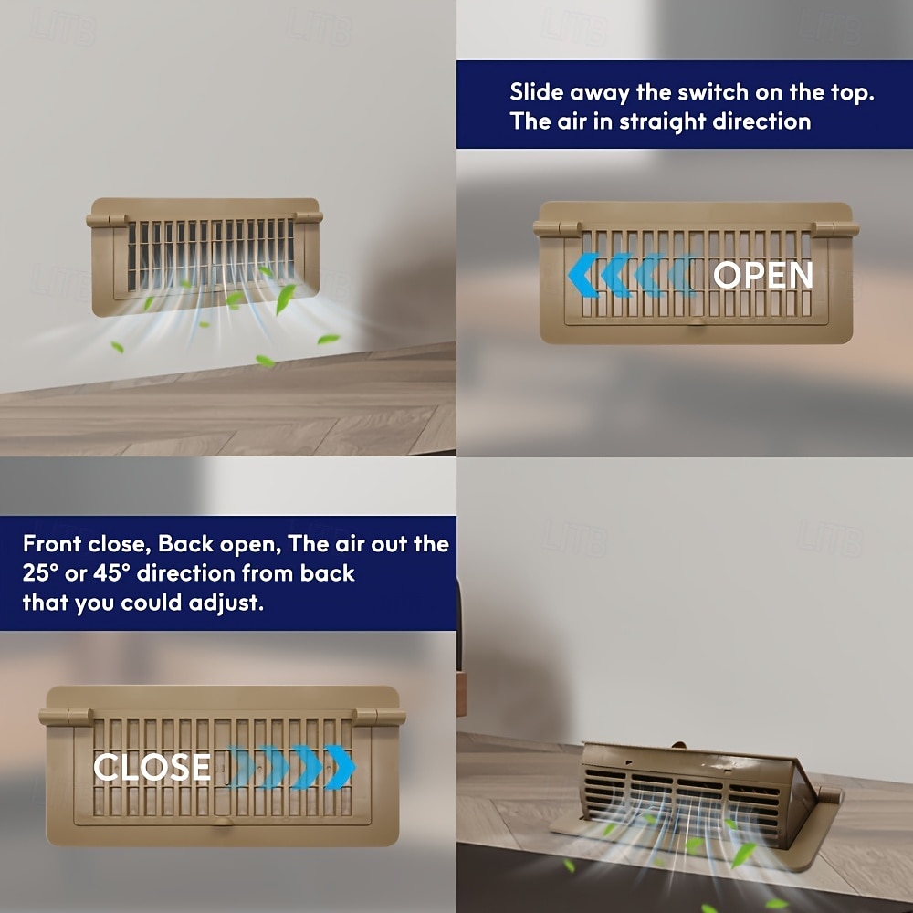 Heavy-Duty 4" x 10" Floor Vents Registers - Walkable Premium Finish Sidewall Floor Register with Easy Adjust Air Supply Lever for Home, Office or Ceiling Installation - Durable and Sturdy Design 2026 - $30.99 –P13