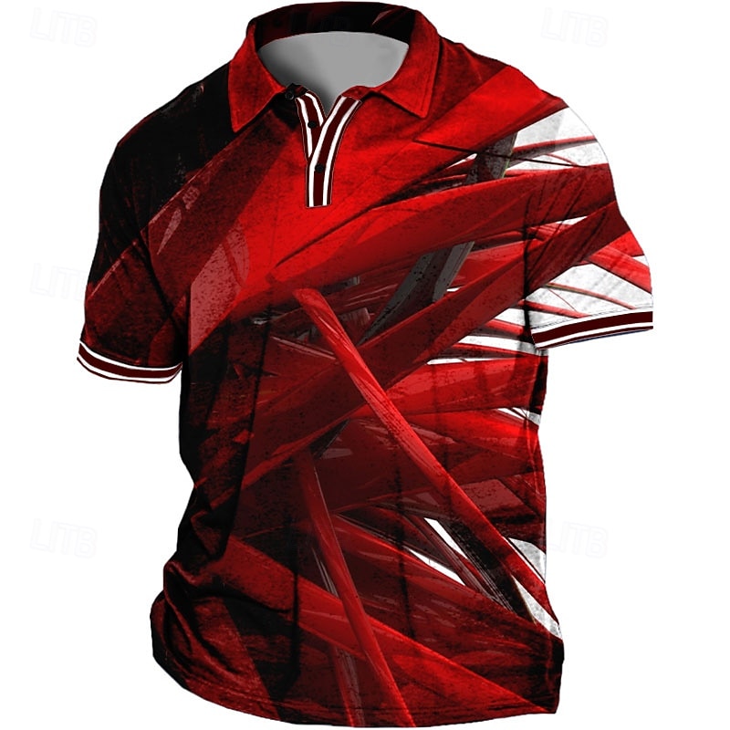 Homens Tamanho Grande Camiseta Polo Grande e Alto Geométrico Aberto para a Lateral Imprimir Manga Curta Primavera Verão Esportes Moda Roupa de rua Designer Ao ar livre Rua Blusas de 2026 por $24.99 –P1