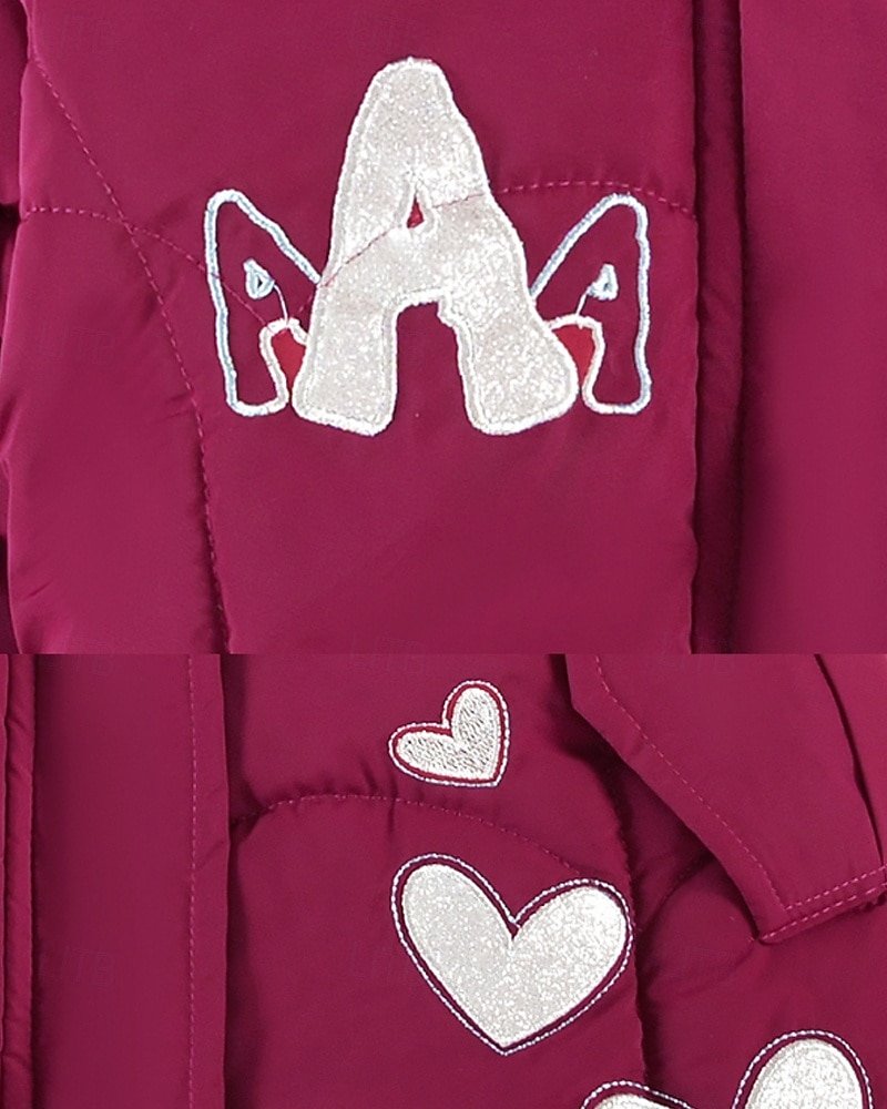Bambini Ragazze Cappotto in Piuma Cuore Moda Cerniera Scuola Cappotto Capispalla 4-12 Anni Autunno Nero Rosa Vino del 2025 a $32.99 –P13
