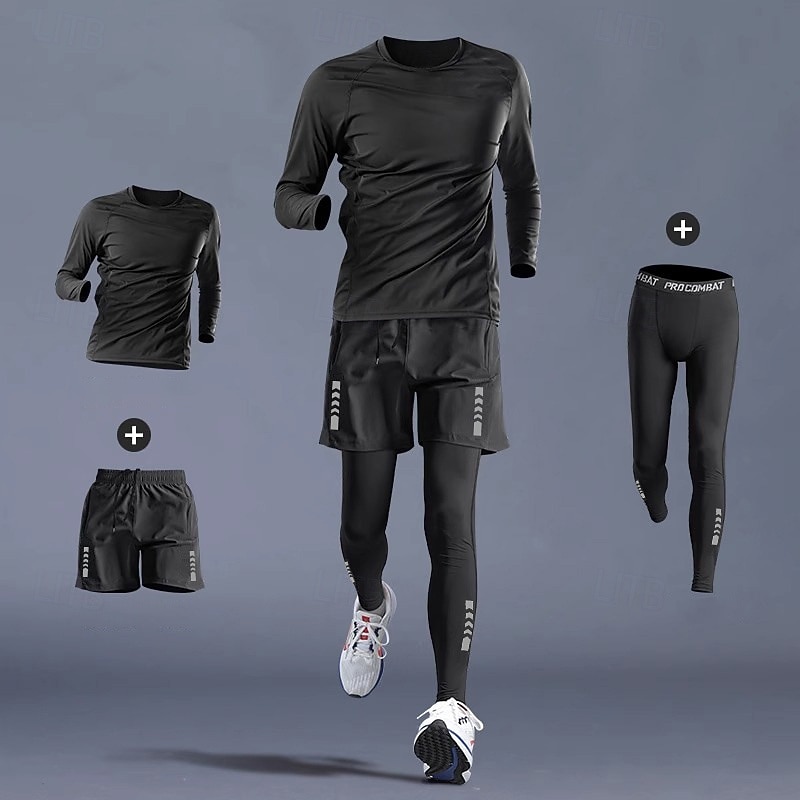 Homme Combinaisons d'entraînement Ensemble de sport 3 pièces Couleur Unie Ensemble Vêtements Été # 1 # 2 Basket-ball Course Yoga Taille haute Séchage Rapide Manche Courte Sport Tenues de Sport de 2026 ? $42.99 –P2
