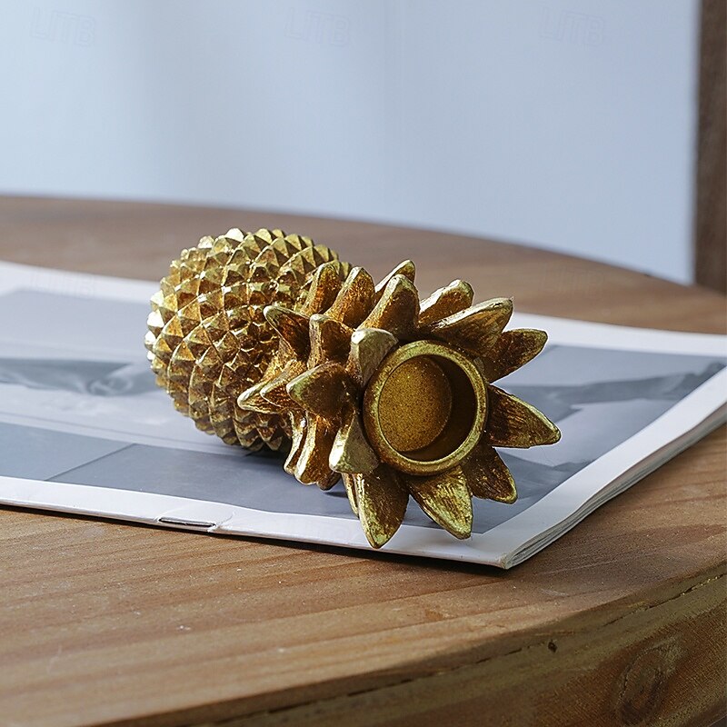 Винтажный золотой подсвечник в форме ананаса, настольный канделябр из смолы для дома, отеля, свадьбы &украшения для праздничного стола 2026 - $11.49 –P6