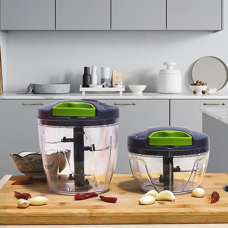 robot da cucina manuale, tritatutto per verdure con lame in acciaio inox, tritatutto portatile a mano con filo, taglia-aglio, taglia-cipolla per verdure, zenzero, frutta, noci, erbe aromatiche del 2025 a $15.99 –P2
