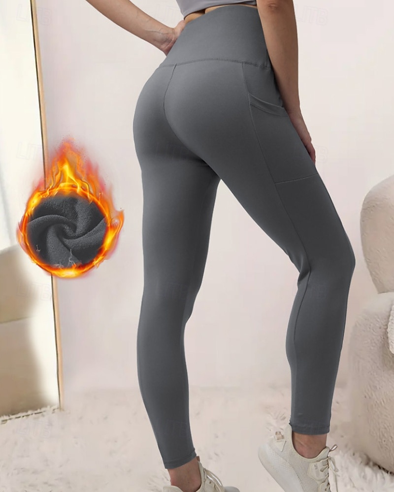 Naisten fleecevuoratut leggingsit Housut Leggingsit Katutyyli Vapaa-aika Täyspitkä Luonnollinen Tavallinen Joustava vyötärö Pehmeä Loma Päivittäin Bile purppura Tumma harmaa Musta Tumma 2025 - $20.99 –P13