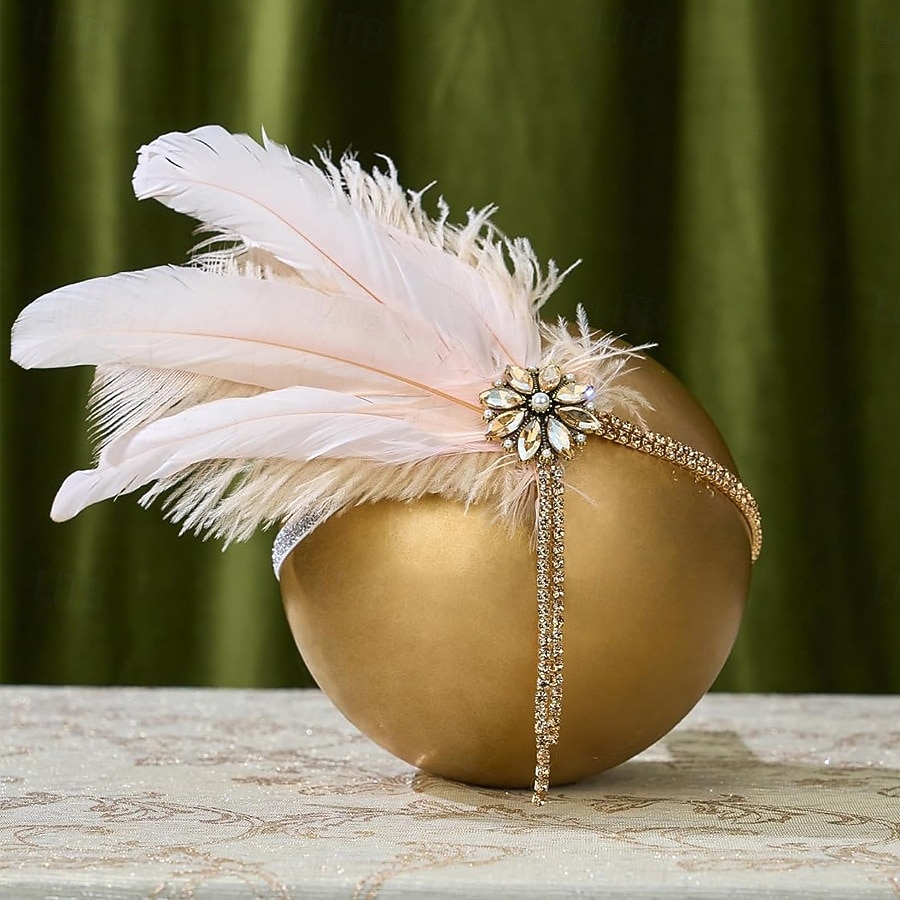Cerchietto con piume da donna anni '20 con fiore di strass - accessorio per capelli vintage in stile flapper in stile Gatsby del 2025 a $24.99 –P5