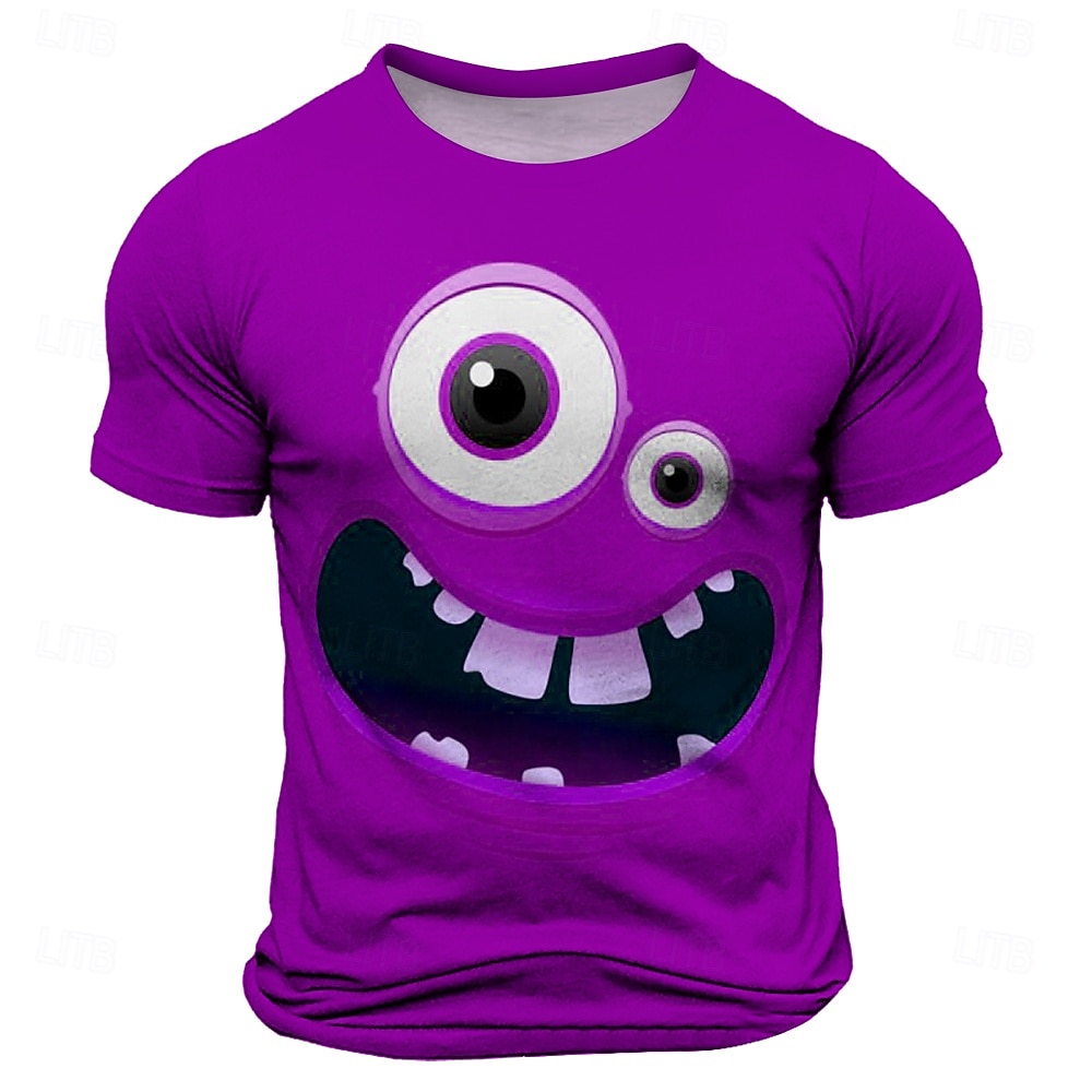 Herr 3D Print 3D Le ansikte T-shirt Kortärmad T-shirt 3D-tryck Rund hals Skjorta drivna Designer Dagligen Nattklubb Fest Rubinrött Grön Sommar Vår Kläder S M L XL XXL XXXL 2026 - $19.49 –P3