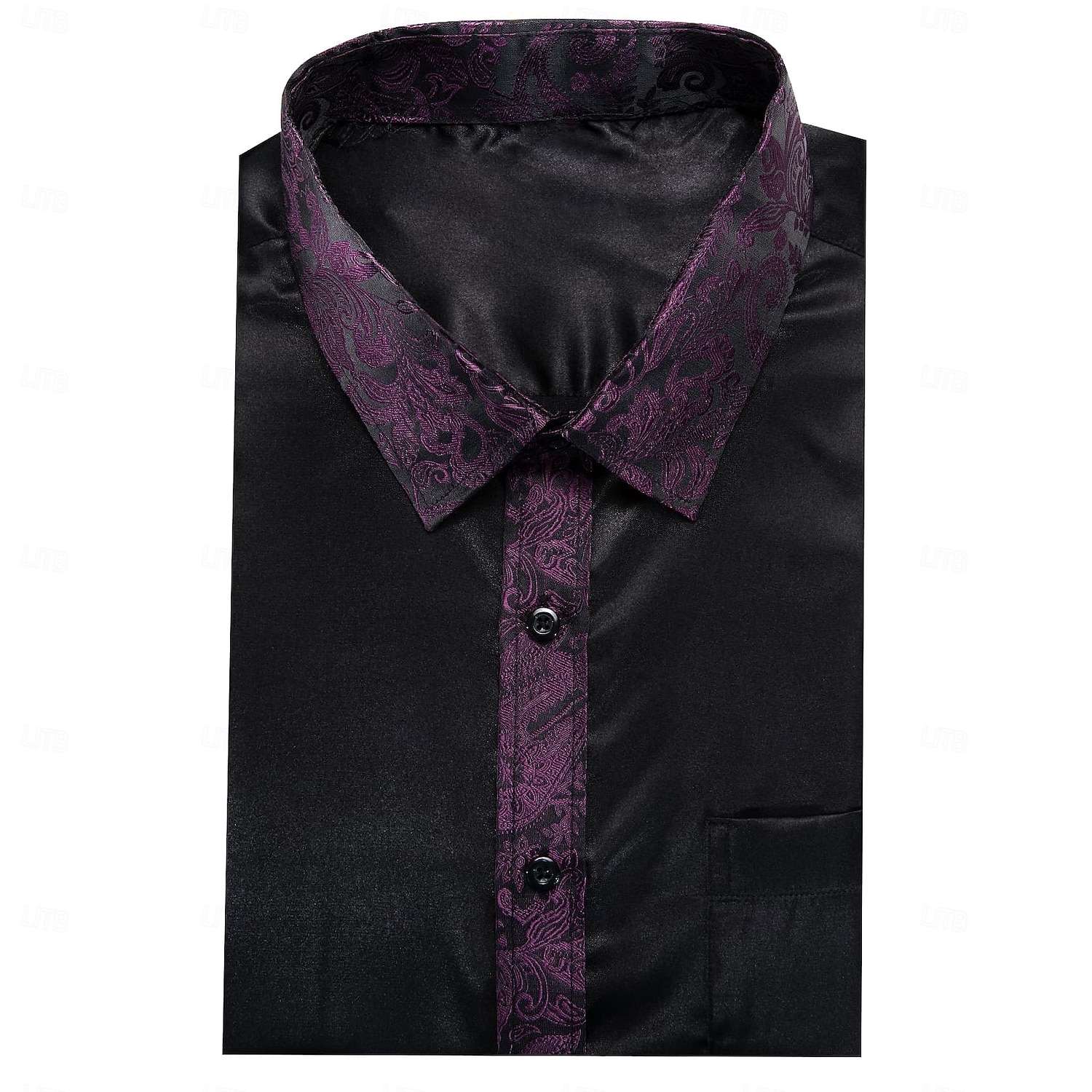 Per uomo Camicia Come la seta Camicia in raso Camicia casual Camicia con Bottoni Camicia da Ballo Semplice Formale Matrimonio Nero Manica Lunga Bavero Primavera & Autunno Tutte le stagioni del 2025 a $23.99 –P2