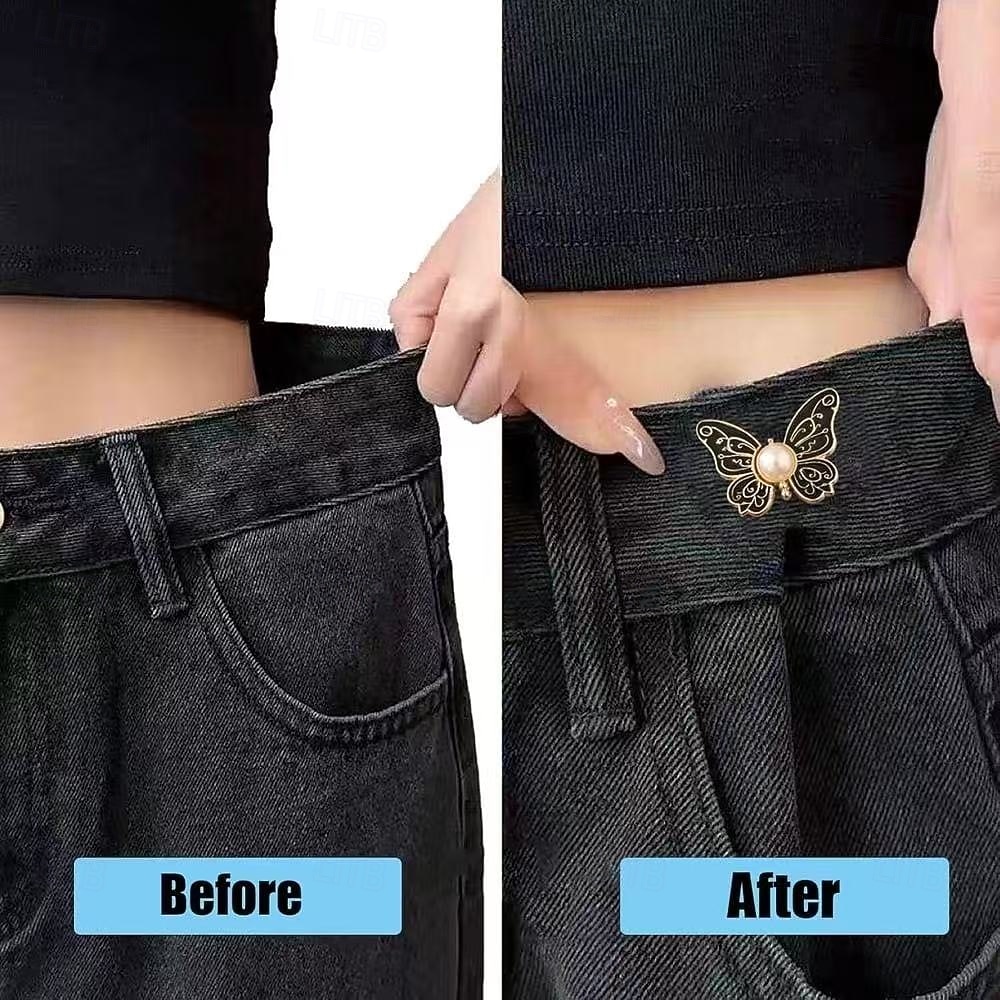 Confezione da 8 fermagli a farfalla staccabili per stringere la vita – fermagli per bottoni di jeans regolabili senza cuciture, stringivita istantaneo per jeans larghi, regolatore di vita rimovibile in 8 colori del 2025 a $15.99 –P3