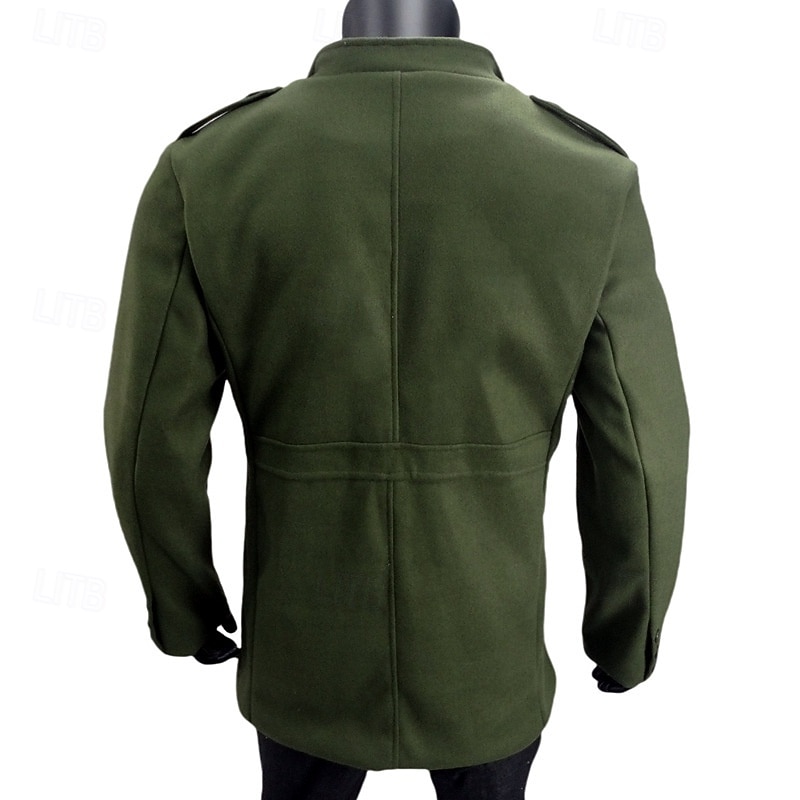 Per uomo Cappotto da marinaio Trench Vacanza Quotidiano Autunno Inverno Poliestere Antivento Capispalla Abbigliamento Moda Classico Semplice Tasca Collo alla coreana Monopetto del 2025 a $48.99 –P9