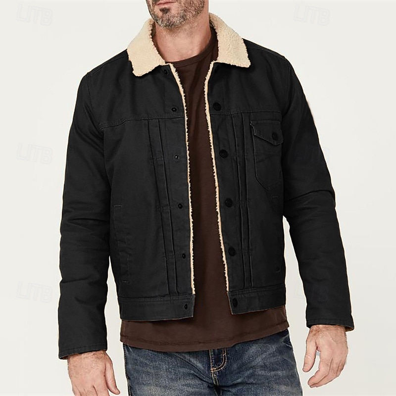 Per uomo Giacca Invernale Giacca in Pile Giacca Cargo Giacca Casual Vacanza Quotidiano Calore Termico Tasca Pile Autunno Inverno Semplice Moda Streetwear Bavero Regolare Nero Cachi Grigio scuro Giacca del 2025 a $53.99 –P5